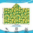 thumbnail image 2 of Yellow Lemon Fruit Dots Green Pattern Hooded Bath Towel，60"x35" for Ages 3 To 12 Kids, Quick Dry Lightweight Soft Microfiber Hood Beach Towel Cover Up for Kids, 2 of 7