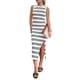 thumbnail image 1 of Vestido PRETTYGARDEN Ajustado Sin Mangas Midi a Rayas Blanco Talle S, 1 of 5