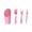 Pink, variant on 4Pcs Mini Gardening Tool Set With Soil Scoop & Shovel & Rake & Dibber Durable Planting Kit For Succulents Indoor Houseplants(Green-14.5Cm)
