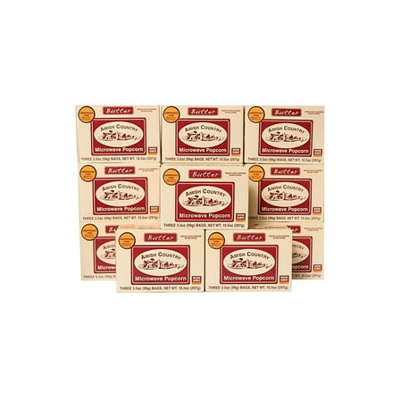Amish Country Popcorn | 36 Bags of Microwave Ladyfinger Butter Popcorn | Old Fashioned, Non-GMO and Gluten Free (36 Bags)