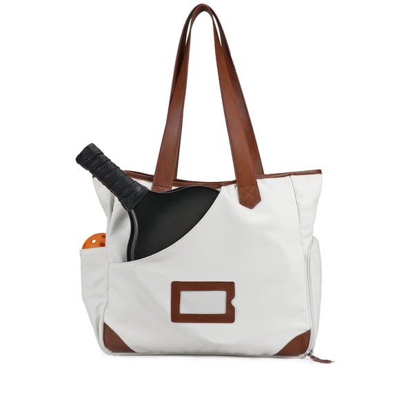 TOURBON Sports Padel Racket Shoulder Bag Canvas Tote Pickleball Racquet Bag with Shoe Compartment
