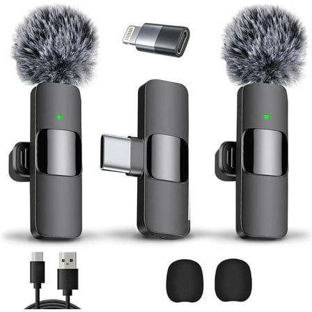 Professional Wireless Microphone 2 Pack Noise Canceling Microphones