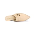 thumbnail image 4 of BLISSFUL STEP Women's Shoes Buckle Strap Pointed Toe Chunky Heel PU Vamp Mule Shoes Beige 9, 4 of 8