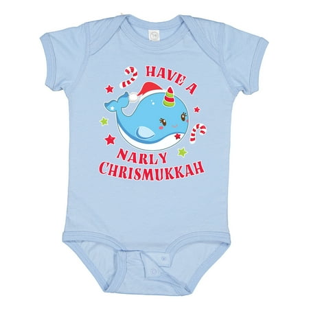 

Inktastic Have a Narly Chrismukkah with Cute Narwhal and Candy Canes Gift Baby Boy or Baby Girl Bodysuit