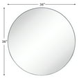thumbnail image 5 of TEHOME Yolanta Chrome Round Mirror, 36 inches Diameter, Circle Wall, 5 of 6