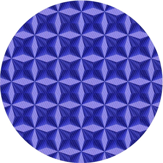Ahgly Company Machine Washable Indoor Round Transitional Light Slate Blue Area Rugs, 7' Round