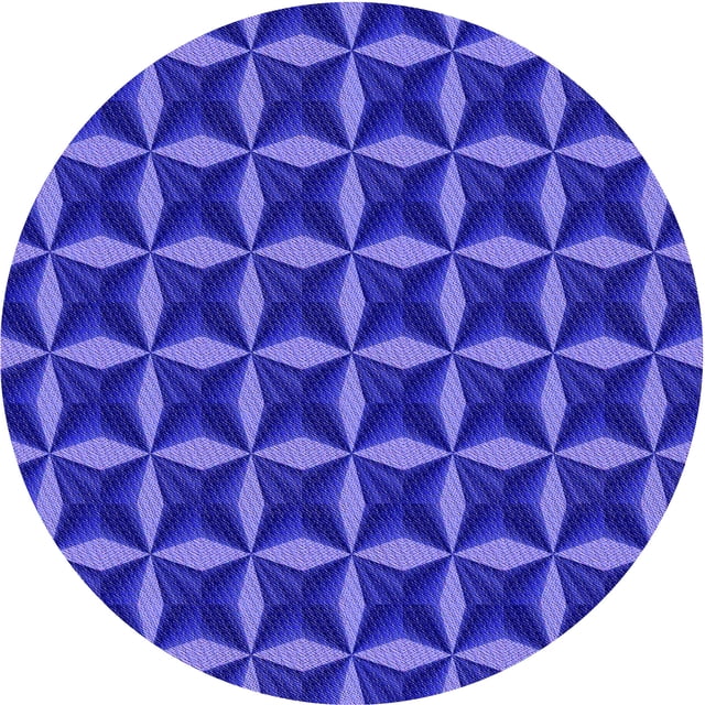 Ahgly Company Tapis Rond Lavable en Machine Intérieur Transitionnel Bleu Ardoise Clair, 3 Pieds Rond