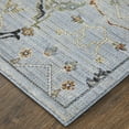 thumbnail image 3 of Feizy Melrose Traditional Floral & Botanical, Blue/Green/Ivory, 1'6" x 1'6" Swatch Easy Care Stain Resistant Fade Resistant Classic Trellis & Lattice Floor Rug for Living room Bedroom, 3 of 8