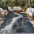 thumbnail image 3 of Fsddascl Marble Outdoor Rug for Patio/Deck/Porch, Non-Slip Large Area Rug 4 x 6 Ft, Navy Blue Modern Luxury Gold Texture Indoor Outdoor Rugs Washable Area Rugs, Reversible Camping Rug Carpet Runner, 3 of 5