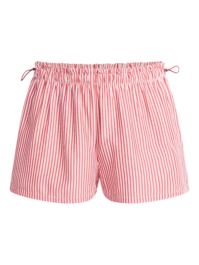 No Boundaries Striped Seersucker Bungee Shorts, 2