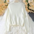 thumbnail image 4 of Itsame Women Cardigan Sweaters Button Loose V-Neck Sweater Long Sleeve Button Sweatertop White Size M, 4 of 5