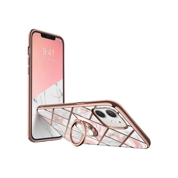 i-Blason Cosmo Snap Designed for iPhone 12 Mini Case 5.4 Inch (2020 Release), Slim with Built-in 360° Rotatable Ring Holder Kickstand Supports Car Mount (Marble)