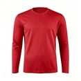 thumbnail image 5 of COSFO Athletic Men Tee Shirts Dry Fit Workout Long Sleeve Red Shirts Pullover Slim Fit Mesh Crew Neck Moisture Wicking Men's T-Shirts, 5 of 7
