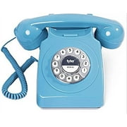 Tyler Retro Style Landline Phone Push Button Rotary Look Blue
