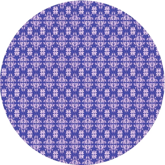 Ahgly Company Machine Washable Indoor Round Transitional Bright Lilac Purple Area Rugs, 6' Round