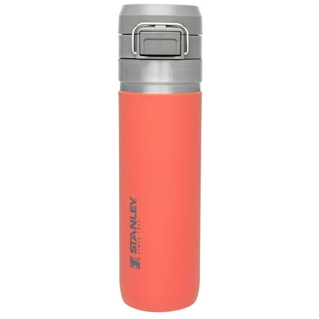 UPC: 0041604348150 | STANLEY 24 oz Orange and Silver Insulated Stainless Steel Water Bottle with Flip-Top Lid