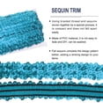 thumbnail image 4 of Unique Bargains 11 Yards 1.2 Inch Elastic Sequins Trim 3 Row Flat Sequin Strip Sequins Fabric Ribbon for Sewing Lake Blue, 4 of 5