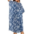 thumbnail image 4 of Xoenoiee Blue Rose Flower Print Women's Swimwear Cover Ups, Loose Kimono Coverups Half Sleeve Bikini Cover Up Casual Beach Cover Ups for Summer Beach, 4 of 7