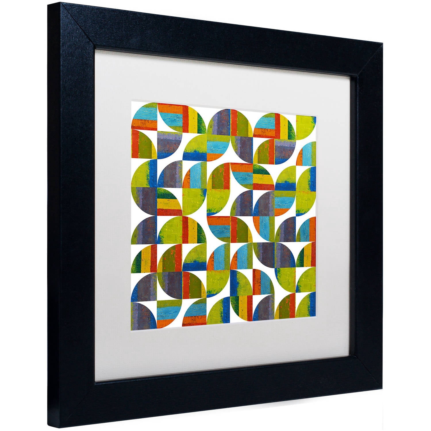 Trademark Fine Art "Quarter Rounds 8.0" Canvas Art by Michelle Calkins, White Matte, Black Frame