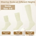 thumbnail image 3 of 5 Pairs Slouchy Socks for Women - Knit Cotton Tube Cute Knee High Boot Long Scrunch Slouch Socks Gifts, 3 of 7