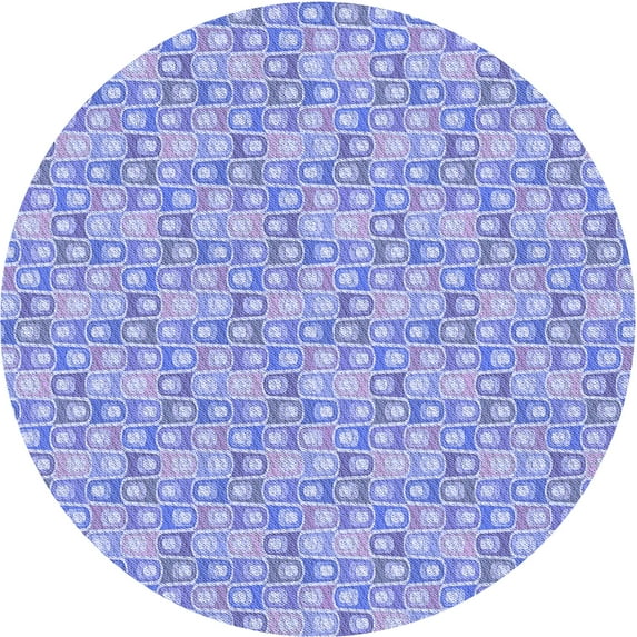 Ahgly Company Indoor Round Patterned Light Slate Blue Area Rugs, 4' Round