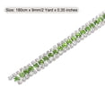 thumbnail image 2 of Uxcell 5 Yard 9mm 3 Rows Crystal Rhinestone Diamond Close Chain Trim Claw Cup Chain for Sewing,Silver Light Green White, 2 of 4