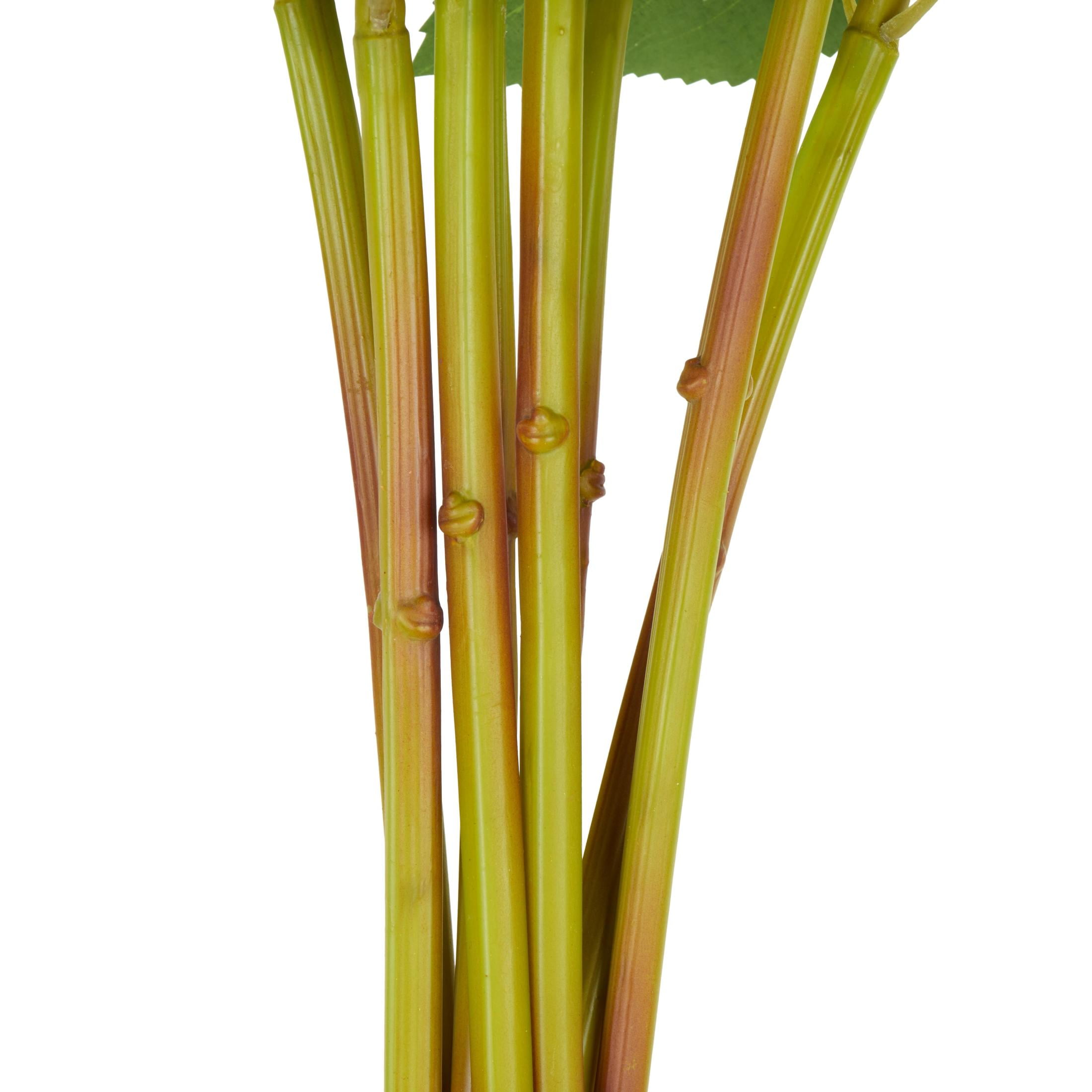 32" Plastic Floral Tall Hydrangea Artificial Flower Stem, by DecMode (8 Count)