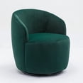 thumbnail image 6 of Swivel Accent Chair, Velvet Fabric Swivel Accent Chair Armchair, Lounge Chair Barrel Chair with Black Metal Base, Single Sofa Chair with 360° Swivel, Reading Chair for Living Room, Bedroom, Green, 6 of 7