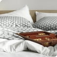 thumbnail image 6 of Bare Home Ultra-Soft Sheet Set - Premium 1800 Collection - Deep Pockets - 3-Pieces - Twin XL, Pennytile - Gray/White, 6 of 7