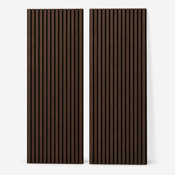 2-Pack Wood Slat Acoustic Wall Panels, 24" x 94.3" MDF Slat Wall Paneling for Modern Interior Wall Decor, Sound Absorbing Accent Panels, 31.4 Sq. Ft,Walnut