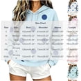 thumbnail image 3 of Women's Loose Drop Shoulder Polka Dot Print Hoodie Long Sleeve Drawstring Pullover Sweatshirt Fashion Casual Hooded Top with Pocket for Daily Wear Blue-B, 3 of 5