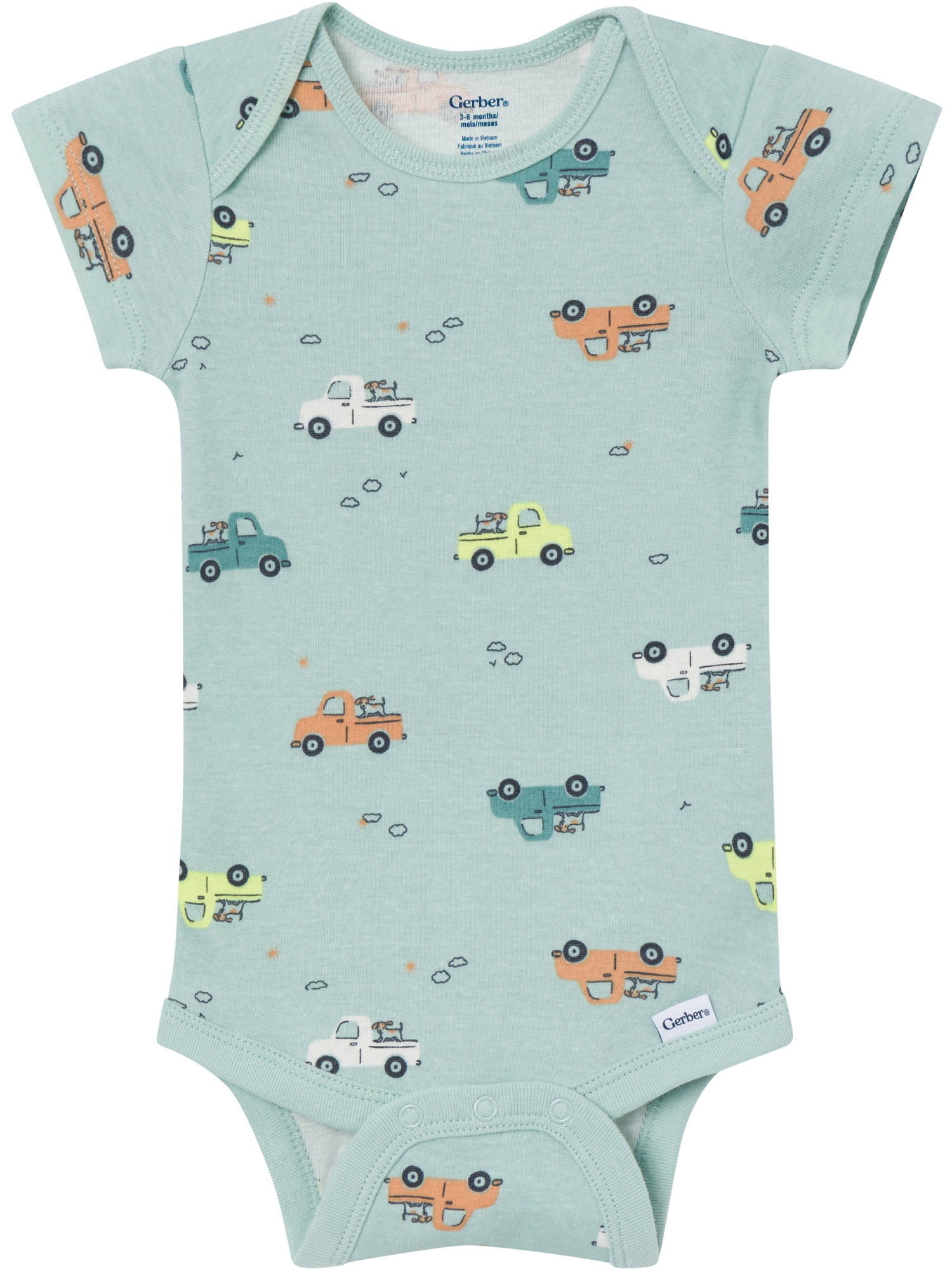 Gerber Baby Neutral Short Sleeve Onesies, 8-Pack, Sizes 0/3 Newborn - 12 Months