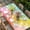 Yellow Pink Blue, variant on Easter Table Cloths for 4 Foot Rectangle Tables, Spring Rabbits Silhouette Rainbow Ombre Art Patio Waterproof Elastic Fitted Tablecloths, Washable Rectangular Table Cover for Camping