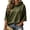 Army Green, variant on Women's Leopard Print Short Sleeve Hoodie, Loose Pullover Casual Hooded Sweatshirt with Kangaroo Pocket