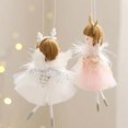 thumbnail image 5 of 3 pack Sparkling Sequins Meshes Skirt Angelic Antlers Girl Ornament Elegant Handmade Hanging Decoration for Celebration（White, pink, and gray）, 5 of 5