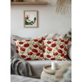 thumbnail image 3 of Outdoor Pillows Waterproof, Spring Floral Bedding Throw Pillows with Insert for Couch Sofa Bed, Red Poppy Green Leaves Botanical Vintage 18x18 Inch Pillowcases Decorative Patio Pillow Set of 1, 3 of 8