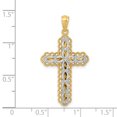 thumbnail image 2 of 14k Yellow and White Gold Y/W Gold Polished 2 Level Cross Pendant Length 34mm, 2 of 2