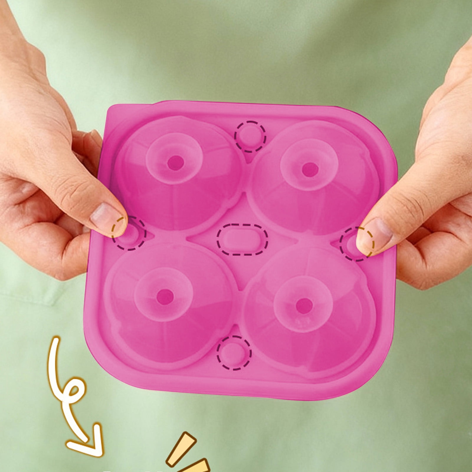 Werulen Flower Shape Silicone Ice Mold Flexible Reusable Easy Release Clean,Household Kitchen Freezer Drink Beverage Making,Ice Tray Mold,Ice Making Box,Kitchen Freezer Accessory