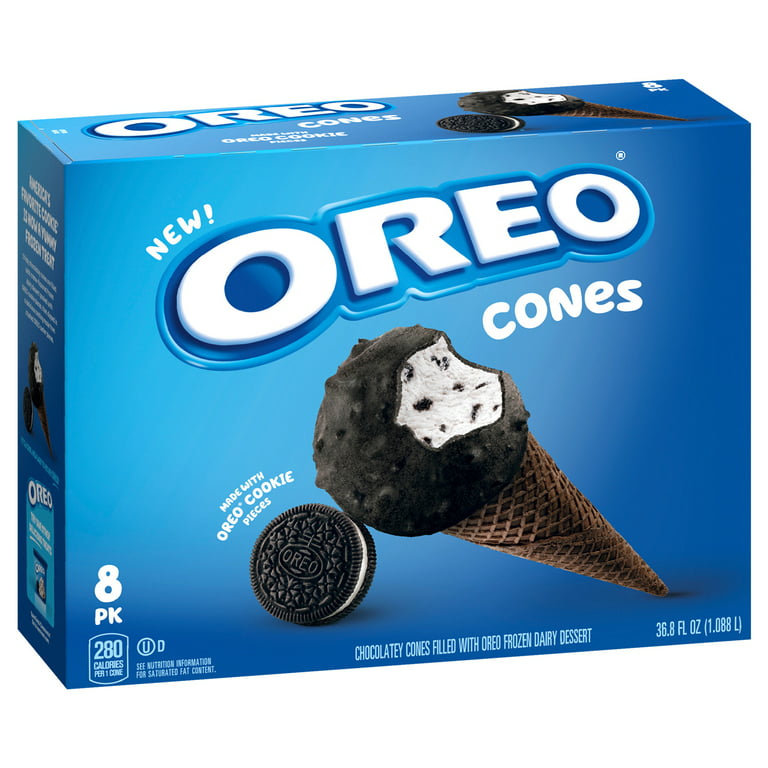 Oreo Ice Cream Cone Frozen Dessert Novelties, 8 Ct Package