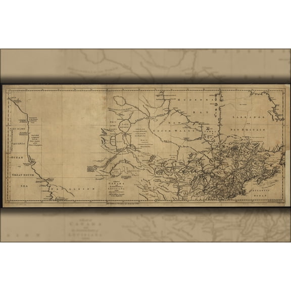 24"x36" Gallery Poster, map of Canada Michigan & new england 1762 p2