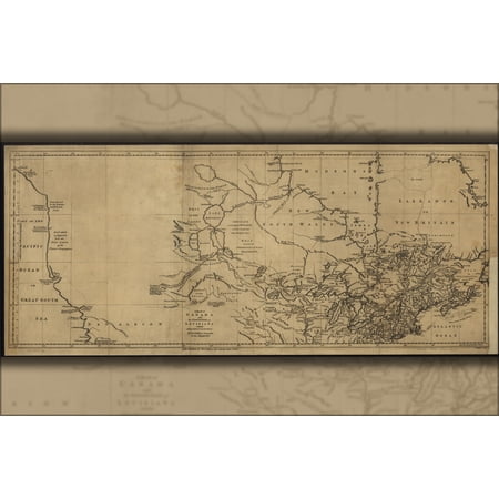 24"x36" Gallery Poster, map of Canada Michigan & new england 1762 p2