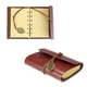 thumbnail image 2 of Libreta de hojas sueltas con encuadernación de hilo, estilo vintage, con cubierta de poliuretano y estampado de hojas. Ideal para viajes, como diario o cuaderno de notas. Tamaño S (rojo oscuro)., 2 of 4
