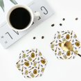 thumbnail image 5 of Fuzoiu Honey Print Leather Coasters Set,Drink Coasters Set of 6,for Tabletop Protection, Durable PVC Coasters,Home Décor and Housewarming Gift,Hexagon, 5 of 7