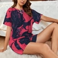 thumbnail image 4 of Fotbe Rock Skull Guitarist Conjunto de Pijama Estampado para Mujer, 2 Piezas, Ropa de Dormir con Camiseta de Manga Corta y Shorts Suaves-3X-Large, 4 of 6
