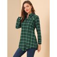 thumbnail image 4 of INSPIRE CHIC Women's Handkerchief Hem Open Front Plaids Cardigan, 4 of 6