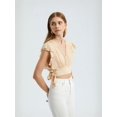 thumbnail image 3 of Floral V Neck Tie Side Crop Top, 3 of 5