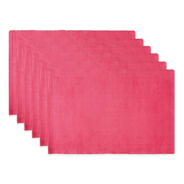 Juego de manteles Individuales Acanalados, 100% algodón, 13 x 19 Pulgadas, 6 Piezas