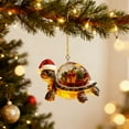 thumbnail image 4 of Christmas Turtle Hanging Pendant - Cute 2D Turtle Ornament for Christmas Tree, Festive Home Decor, Durable Acrylic Turtle Pendant, Xmas Sea-Themed Decoration, Multicolor, 4 of 5