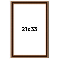 21x33 Frame Gold Brown Plein Air Vintage Solid Wood Picture Frame | 1.75 Inches Moulding Width |