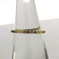 thumbnail image 2 of 18K Solid Gold Thin Multicolor Zirconia Band ring, 2 of 4